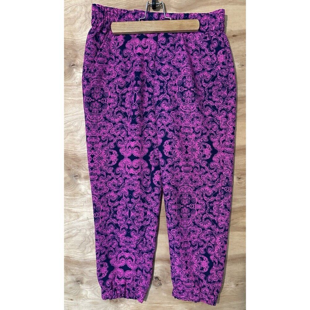 Ann Taylor Capri Jogger Pants Womens Sz 00P Petite Pink Pockets